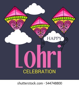 Vector illustration of a Banner For Punjabi Festival Happy Lohri celebration.
