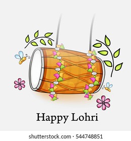 Vector illustration of a Banner For Punjabi Festival Happy Lohri celebration.