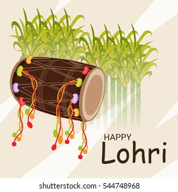 Vector illustration of a Banner For Punjabi Festival Happy Lohri celebration.