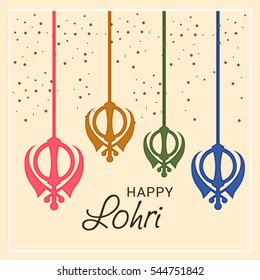 Vector illustration of a Banner For Punjabi Festival Happy Lohri celebration.