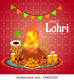 Vector illustration of a Banner for Punjabi Festival of Lohri Celebration.