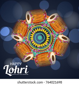 Vector illustration of a Banner for Punjabi Festival of Lohri Celebration.