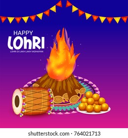 Vector illustration of a Banner for Punjabi Festival of Lohri Celebration.