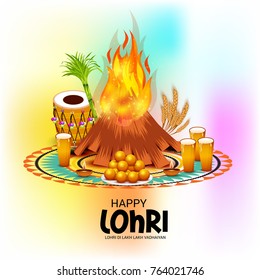 Vector illustration of a Banner for Punjabi Festival of Lohri Celebration.