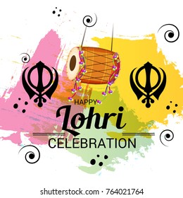 Vector illustration of a Banner for Punjabi Festival of Lohri Celebration.