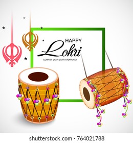 Vector illustration of a Banner for Punjabi Festival of Lohri Celebration.