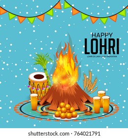 Vector illustration of a Banner for Punjabi Festival of Lohri Celebration.