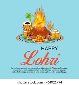 Vector illustration of a Banner for Punjabi Festival of Lohri Celebration.