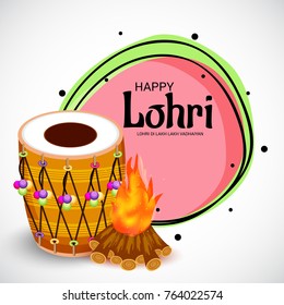 Vector illustration of a Banner for Punjabi Festival of Lohri Celebration.