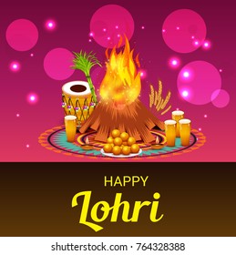 Vector illustration of a Banner for Punjabi Festival of Lohri Celebration.
