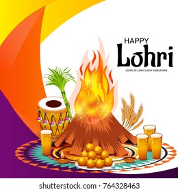Vector illustration of a Banner for Punjabi Festival of Lohri Celebration.