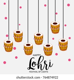 Vector illustration of a Banner for  Punjabi Festival of Lohri Celebration.