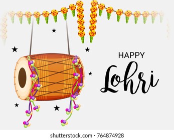 Vector illustration of a Banner for  Punjabi Festival of Lohri Celebration.