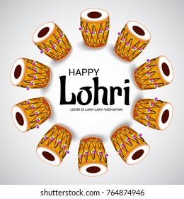 Vector illustration of a Banner for  Punjabi Festival of Lohri Celebration.