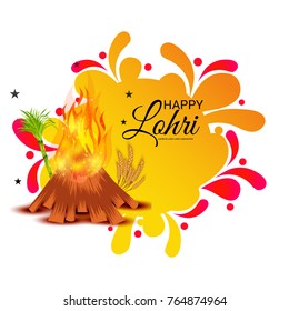 Vector illustration of a Banner for  Punjabi Festival of Lohri Celebration.