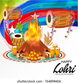 Vector illustration of a Banner for Punjabi Festival of Lohri Celebration.