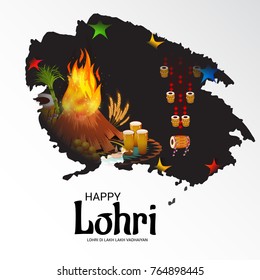Vector illustration of a Banner for Punjabi Festival of Lohri Celebration.