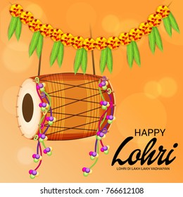 Vector illustration of a Banner for Punjabi Festival of Lohri Celebration.