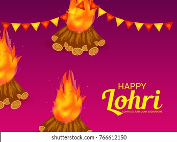 Vector illustration of a Banner for Punjabi Festival of Lohri Celebration.