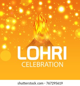 Vector illustration of a Banner for Punjabi Festival of Lohri Celebration.
