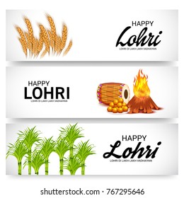 Vector illustration of a Banner for Punjabi Festival of Lohri Celebration.
