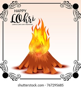 Vector illustration of a Banner for Punjabi Festival of Lohri Celebration.
