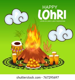Vector illustration of a Banner for Punjabi Festival of Lohri Celebration.
