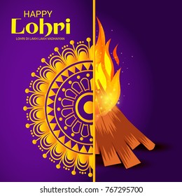Vector illustration of a Banner for Punjabi Festival of Lohri Celebration.
