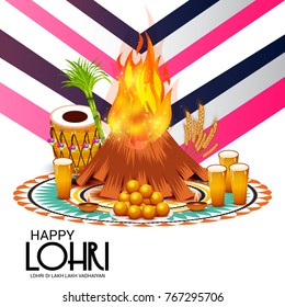 Vector illustration of a Banner for Punjabi Festival of Lohri Celebration.
