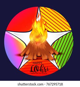 Vector illustration of a Banner for Punjabi Festival of Lohri Celebration.

