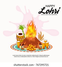 Vector illustration of a Banner for Punjabi Festival of Lohri Celebration.

