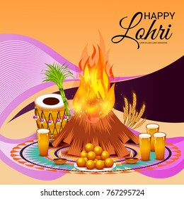 Vector illustration of a Banner for Punjabi Festival of Lohri Celebration.
