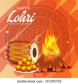 Vector illustration of a Banner for Punjabi Festival of Lohri Celebration.

