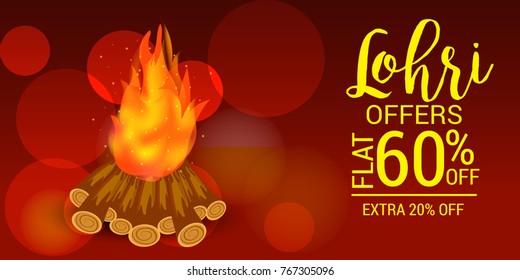 Vector illustration of a Banner for Punjabi Festival of Lohri Celebration.
