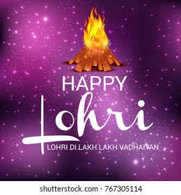 Vector illustration of a Banner for Punjabi Festival of Lohri Celebration.
