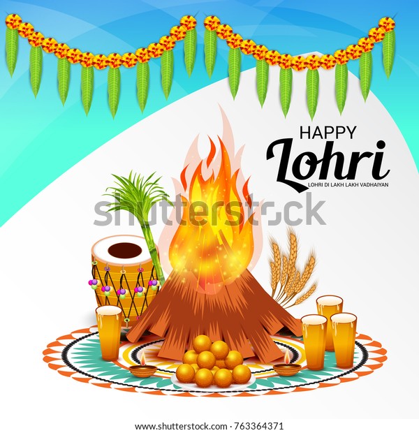 Vector Illustration Banner Punjabi Festival Lohri Stock Vector (Royalty ...