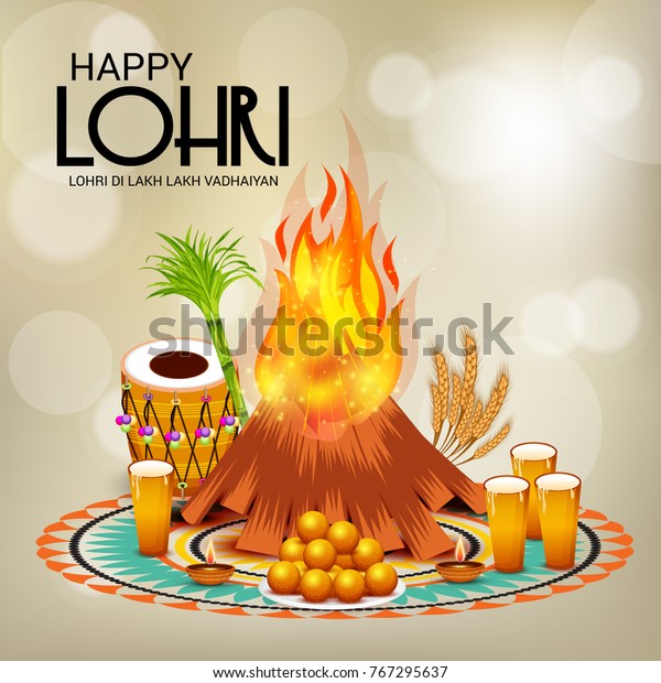 Vector Illustration Banner Punjabi Festival Lohri Stock Vector (Royalty ...