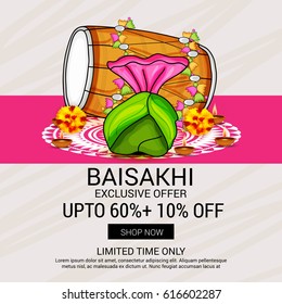Vector illustration of a Banner for Punjabi New Year Happy Baisakhi.