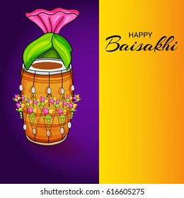 Vector illustration of a Banner for Punjabi New Year Happy Baisakhi.