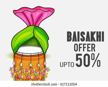 Vector illustration of a Banner for Punjabi New Year Happy Baisakhi.