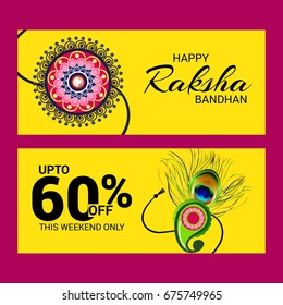 Vector illustration of a Banner for Raksha Bandhan.