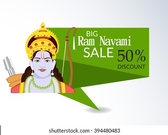 Vector illustration of a banner for Ram Navami with Lord Ram.