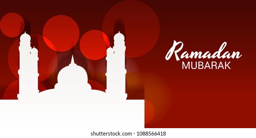 Vector illustration of a Banner for Ramadan Mubarak.