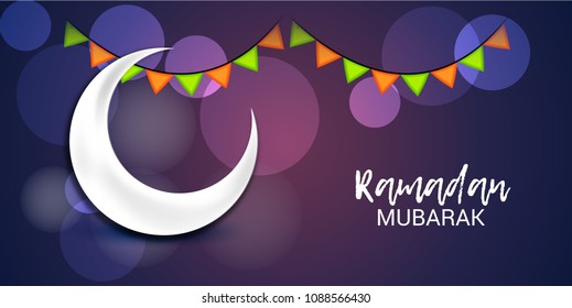Vector illustration of a Banner for Ramadan Mubarak.