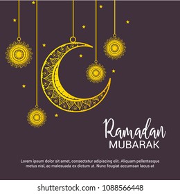 Vector illustration of a Banner for Ramadan Mubarak.