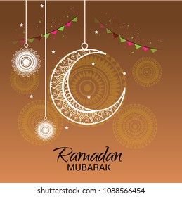 Vector illustration of a Banner for Ramadan Mubarak.