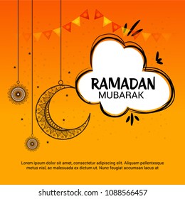 Vector illustration of a Banner for Ramadan Mubarak.