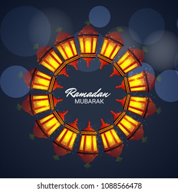 Vector illustration of a Banner for Ramadan Mubarak.