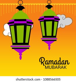 Vector illustration of a Banner for Ramadan Mubarak.