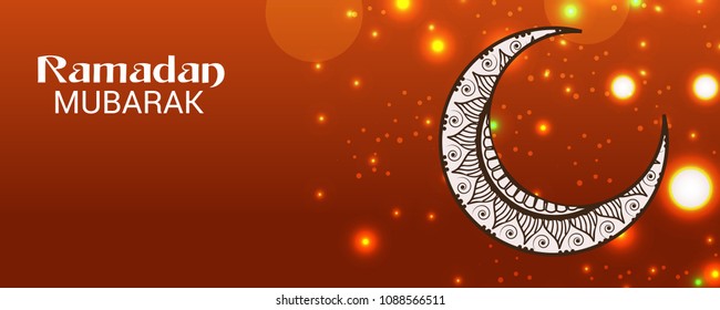 Vector illustration of a Banner for Ramadan Mubarak.